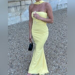 Hello Molly Yellow Strapless Gown